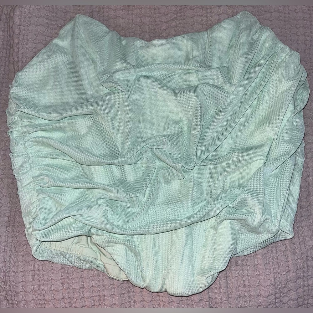Pastel Lime Corset Top with Zipper Back Size Medium